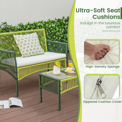 Zippered cushion covers are removable for convenient cleaning and simple maintenance