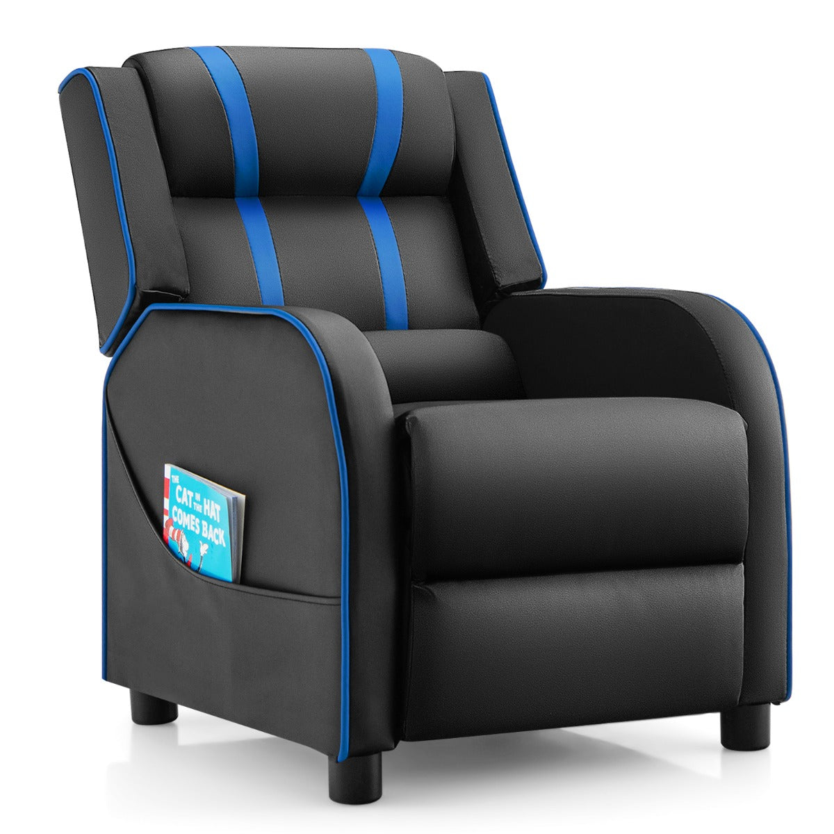 Adjustable footrest reclines from zero to 90 degrees to comfortably support children's feet
