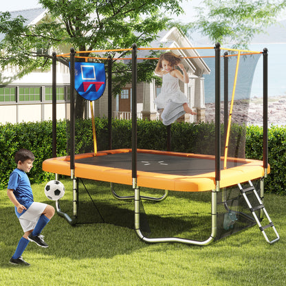 Rectangle Outdoor Trampoline 10 x 8 FT Heavy-Duty Trampoline-Orange