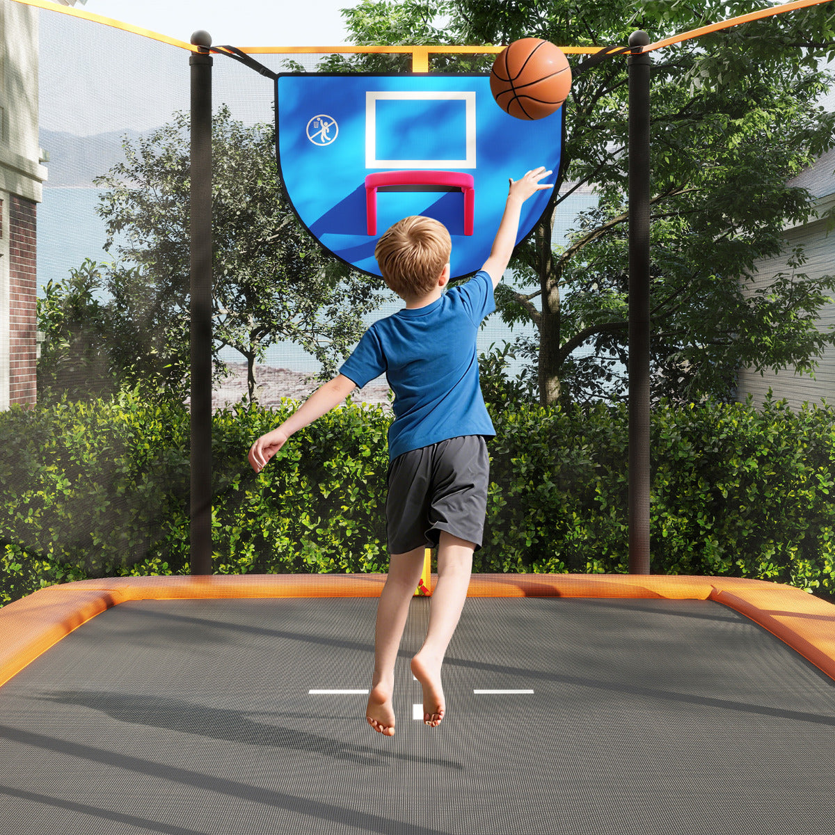 Rectangle Outdoor Trampoline 10 x 8 FT Heavy-Duty Trampoline-Orange