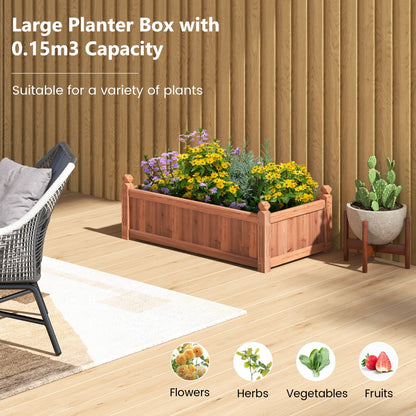 Costway Planter Box with Drainage Holes for Growing Vegetables, Flowers, Herbs, Fruits