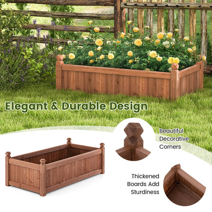 Costway Planter Box with Drainage Holes for Growing Vegetables, Flowers, Herbs, Fruits