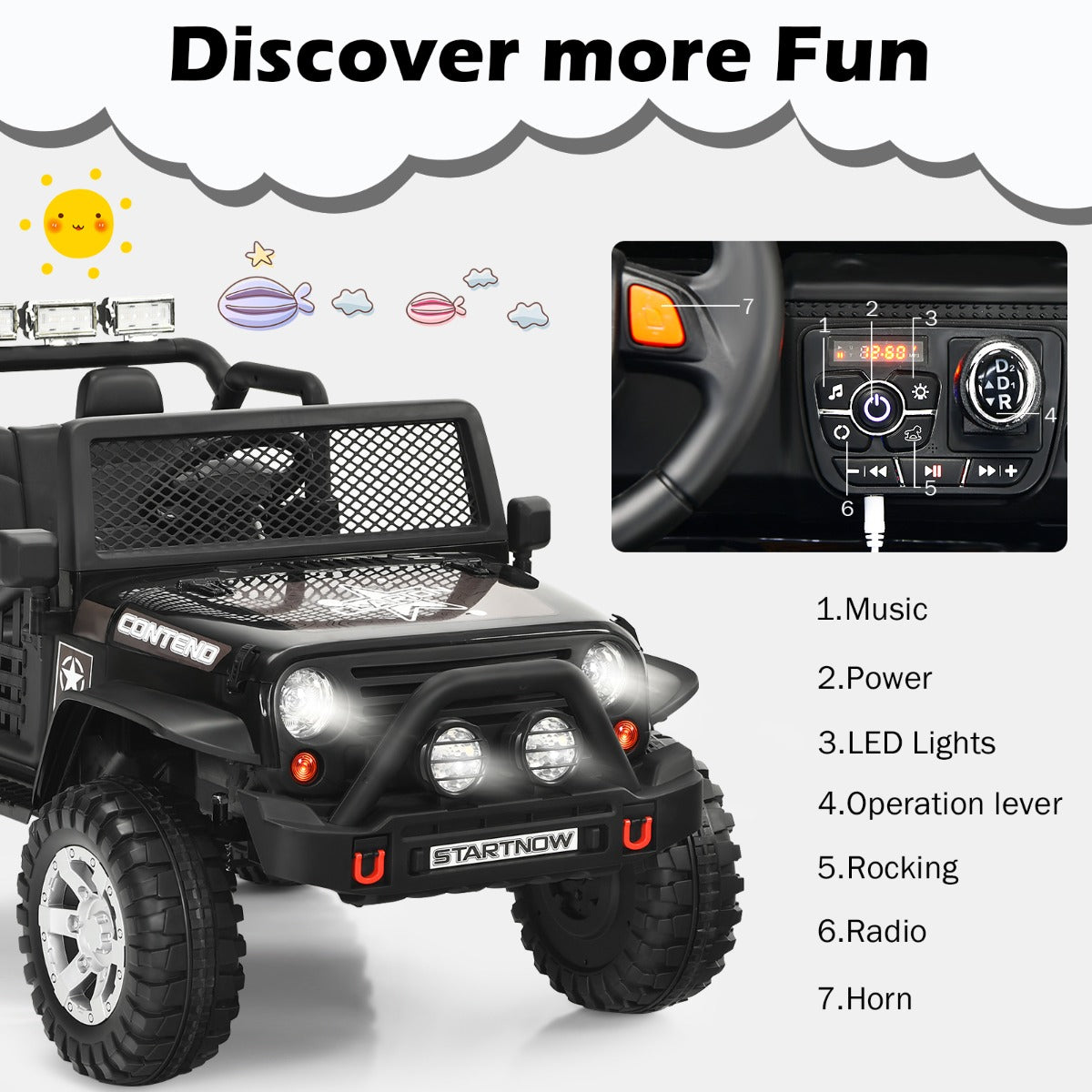 Long-lasting children's electric car requiring 8 to 12 hours of charging for approximately one hour of fun