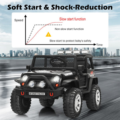 12V rechargeable children's truck reaches speeds from 2 to 8 kilometers per hour for exciting adventures