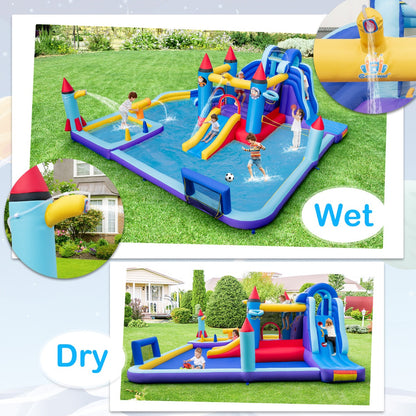 Rocket Theme Inflatable Water Slide Park with 850W Blower