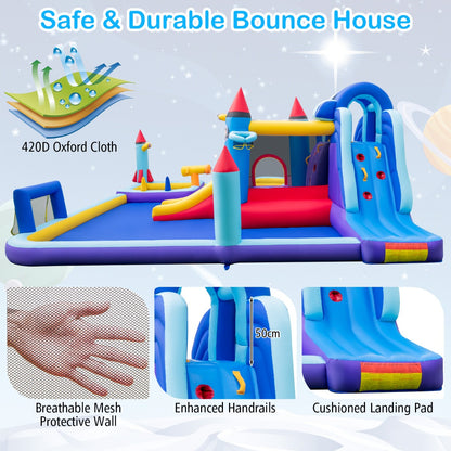 Rocket Theme Inflatable Water Slide Park with 850W Blower