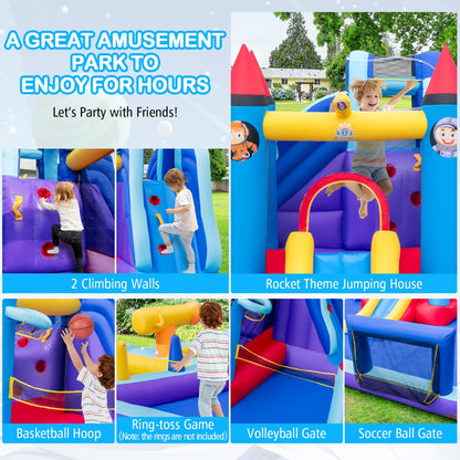 Rocket Theme Inflatable Water Slide Park with 850W Blower