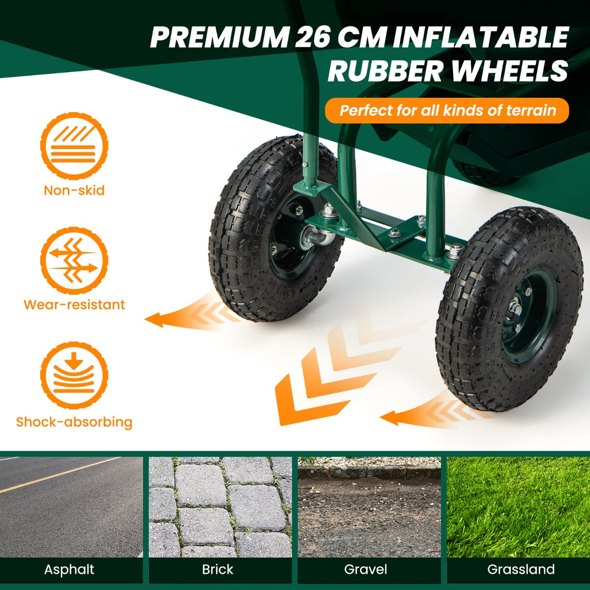 Washable removable cushions make this gardening work seat simple to maintain and clean