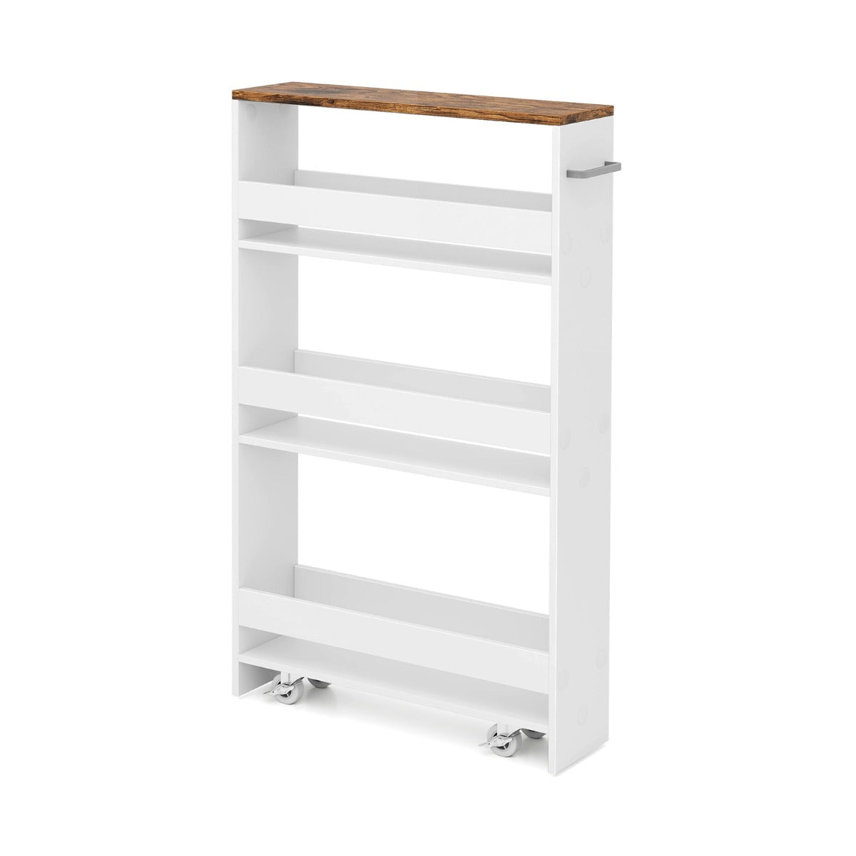 Costway Slim Rolling Storage Cart for Kitchen Bathroom Laundry Small Places-Brown