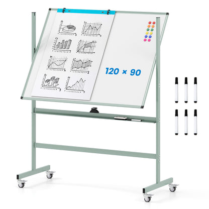 Rolling Whiteboard with Stand for Home Office School-Green