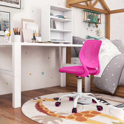 Adjustable Mid Back Children Study Chair with Adjustable Height for Office-Pink