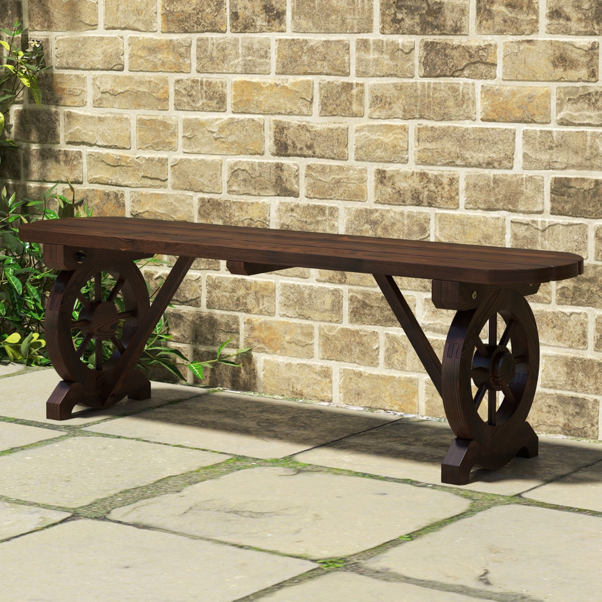 120 cm wide outdoor bench provides comfortable seating for relaxing with friends or family