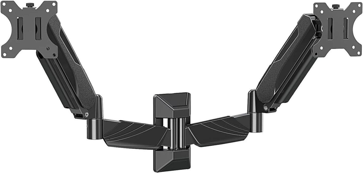 Dual Monitor Wall Mount for 17-32 Inch Screens, Gas Spring Computer Wall Mount