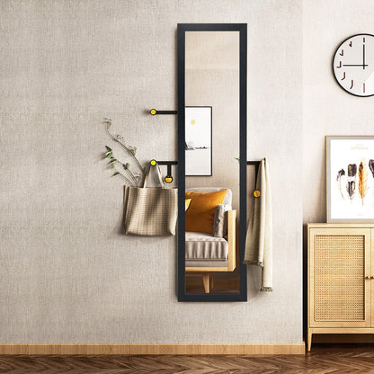 Full-length Wood Mirror with Wooden Frame-Black