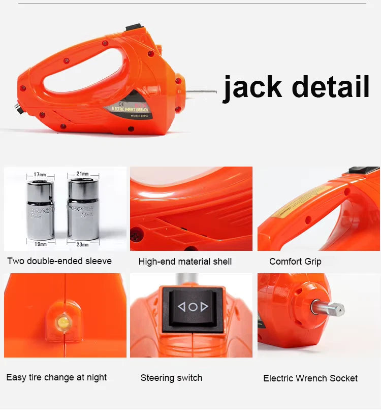 5 Ton 12V Electric Car Jack Kit with impact wrench, free gloves