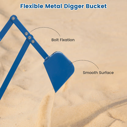 Sand Digger for Kids with 2-Handed Controls and Flexible Shovel-Blue