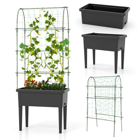 35 liter elevated planter provides ample space for vegetables, flowers, herbs, and climbing plants
