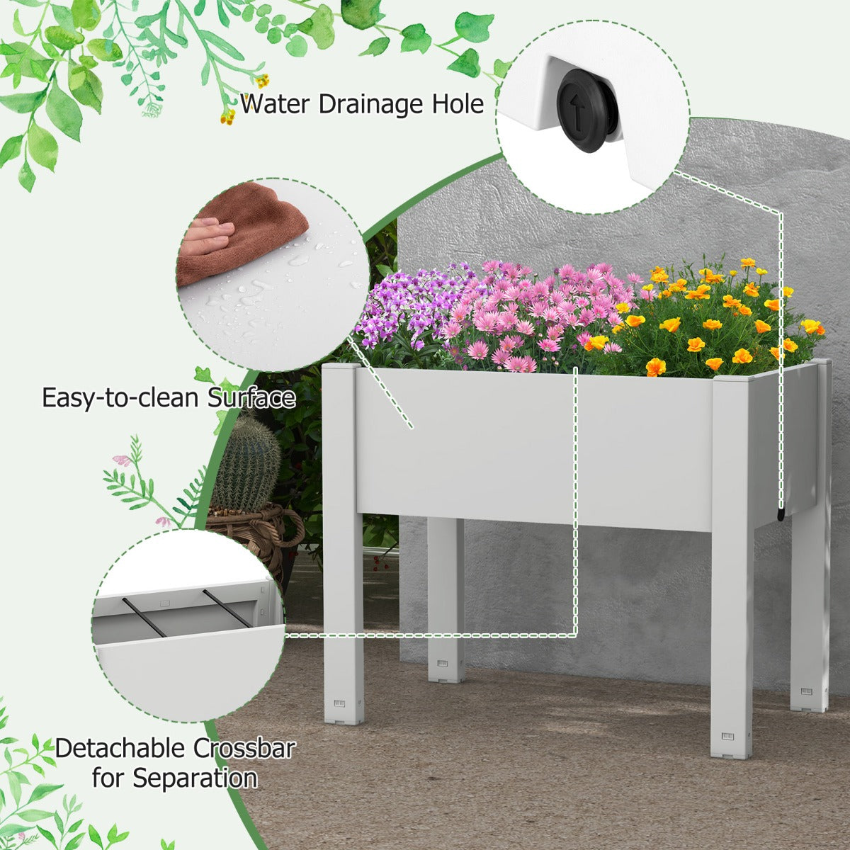 Click-connection design allows quick tool-free assembly without complicated hardware or tools