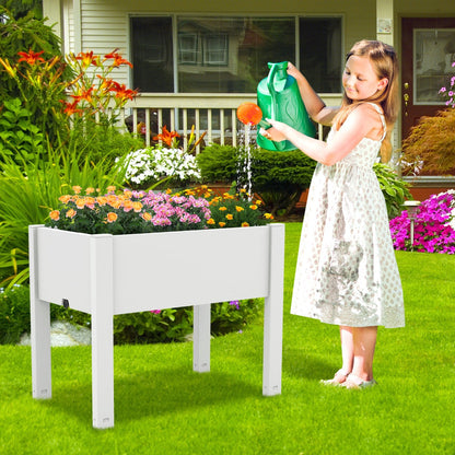 Costway Self-Watering Planter Box with Water Level Indicator-White