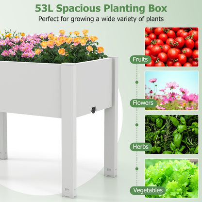 Costway Self-Watering Planter Box with Water Level Indicator-White