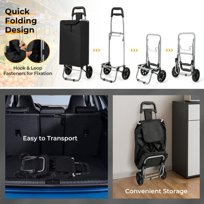 Shopping Trolley Cart with 2 Rubber Tires