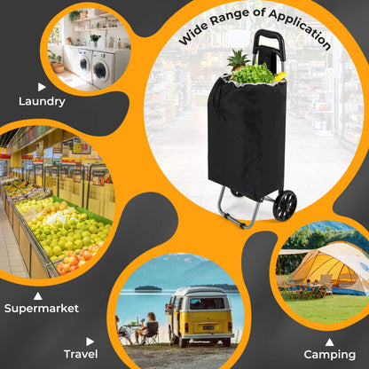 Shopping Trolley Cart with 2 Rubber Tires