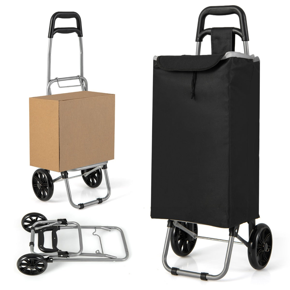 Shopping Trolley Cart with 2 Rubber Tires