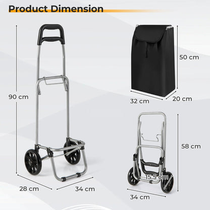 Shopping Trolley Cart with 2 Rubber Tires