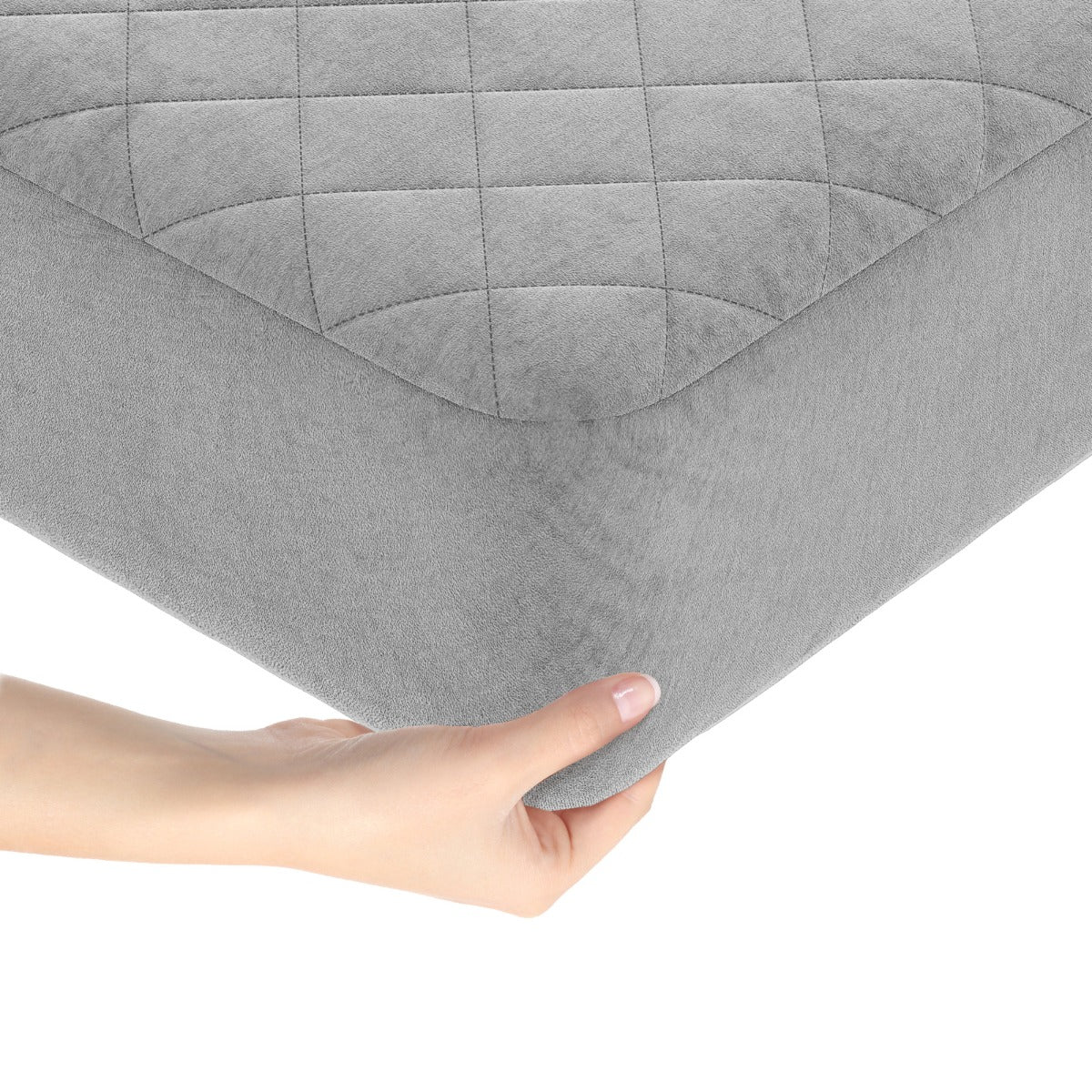 Costway Single/Queen/King Size Mattress Protector with Pocket-Grey-Single