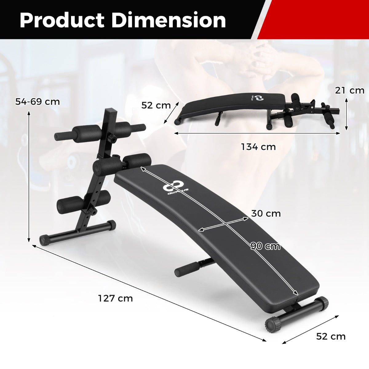 Costway Adjustable Decline Sit Up Bench for Exercise