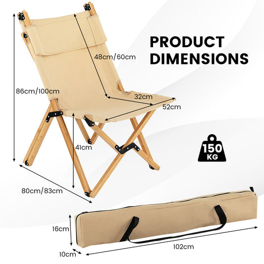 Portable folding camping chair with a wide breathable seat creates a comfortable place to relax outdoors