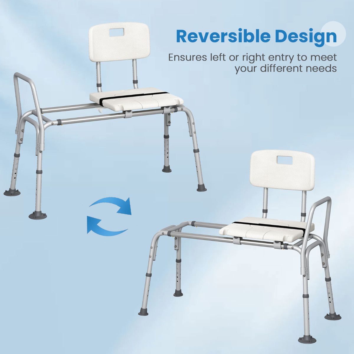 Sliding Tub Transfer Bench with Extra-Wide Seat and Backrest