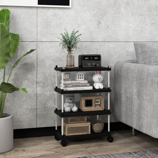Costway 4-Tier Slim Storage Cart with Lockable Wheels for Narrow Space