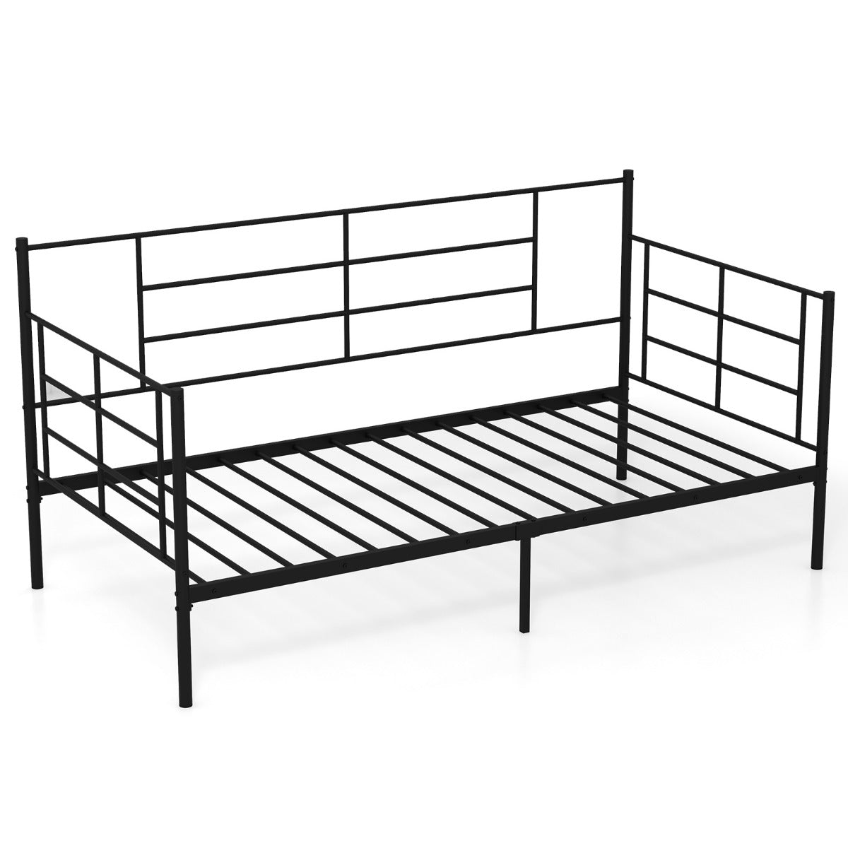 2-in-1 Sofa Bed with Arms and Metal Slat Support