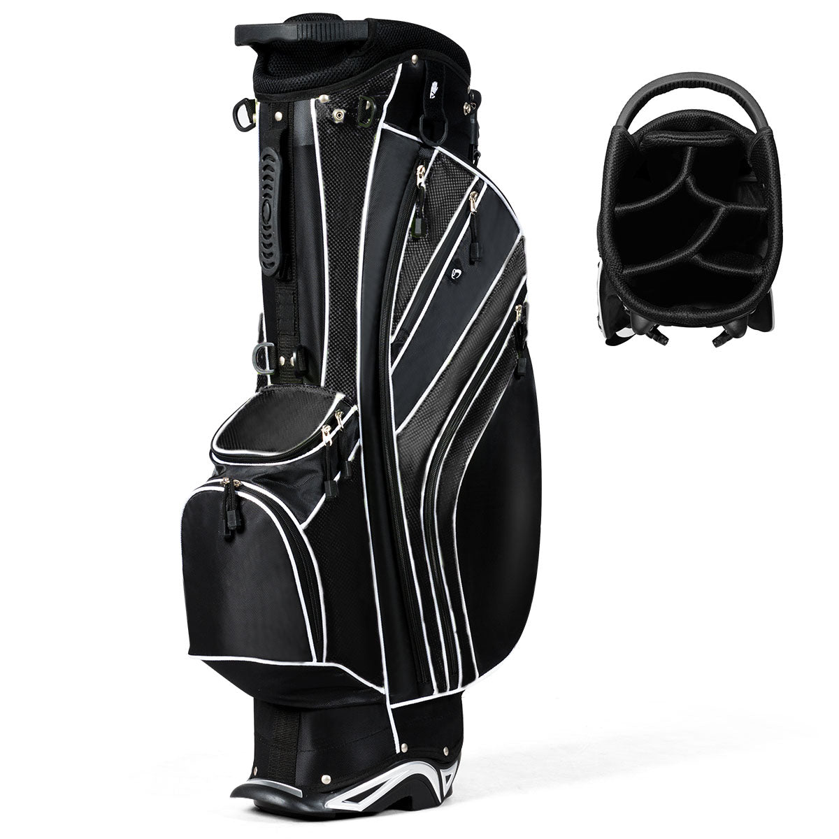 Costway Golf Stand Bag with 6 Way Divider Carry Organizer for Outdoor Use