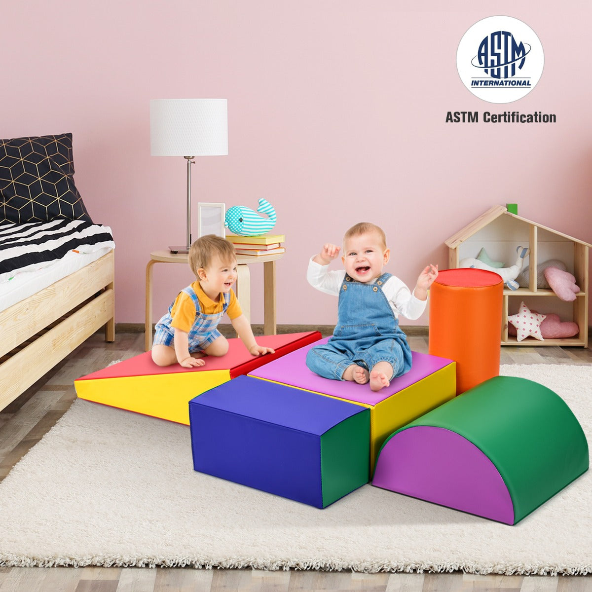 Kid Crawl Climb Foam Shapes Playset for Toddler - Multicolour