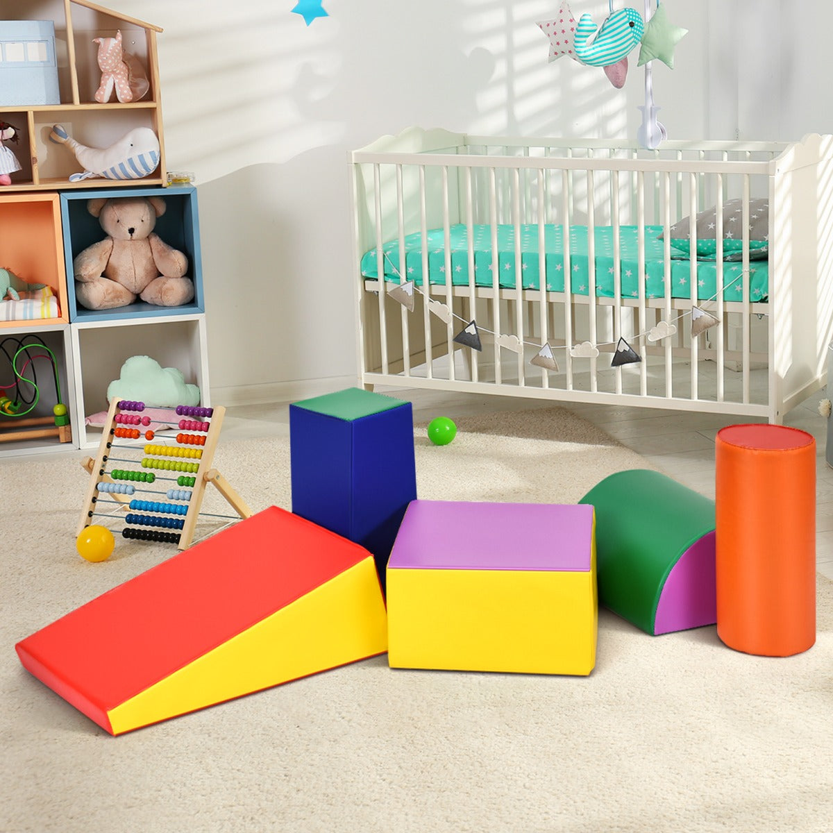 Kid Crawl Climb Foam Shapes Playset for Toddler - Multicolour