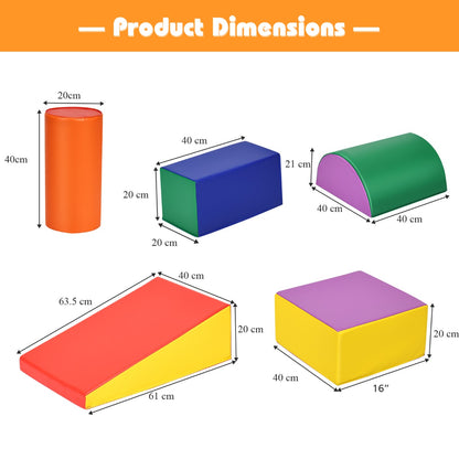 Kid Crawl Climb Foam Shapes Playset for Toddler - Multicolour