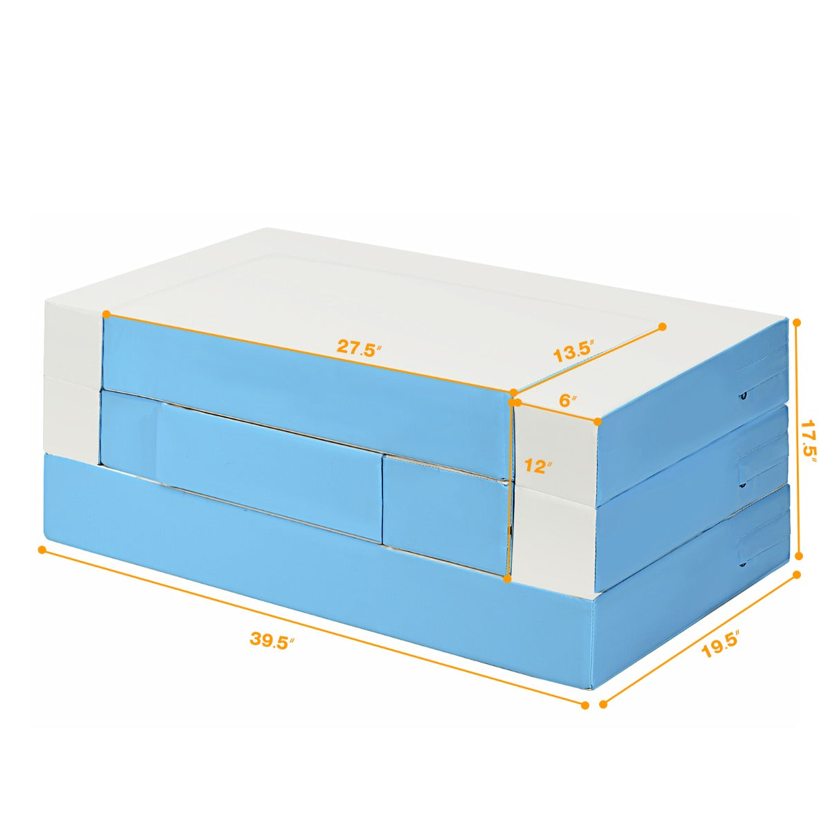 Costway 4-In-1 Multi-functional Combination Sofa Set with Durable PU Surface for Kids-Blue