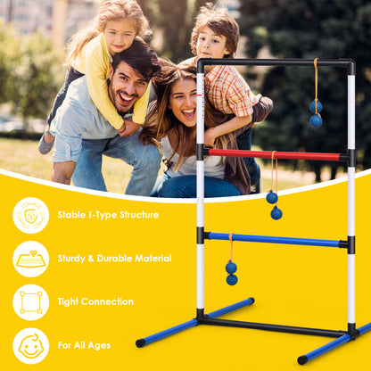 Ladder Toss Game Set with 6 PE Bolas for Leisure Play