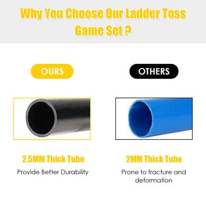 Ladder Toss Game Set with 6 PE Bolas for Leisure Play