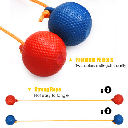 Ladder Toss Game Set with 6 PE Bolas for Leisure Play
