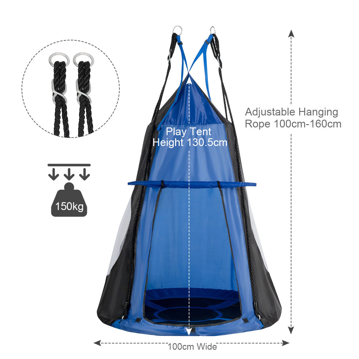 Costway 2 IN 1 Outdoor Hammock Nest Pod Chair with Detachable Play Tent
