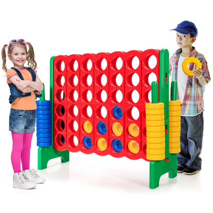 Giant Connect 4 in A Row with 42 Jumbo Rings for Garden & Beach-Green