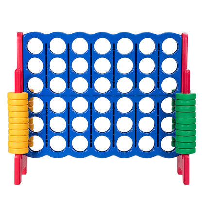 Giant Connect 4 in A Row with 42 Jumbo Rings for Garden &amp; Beach-Red