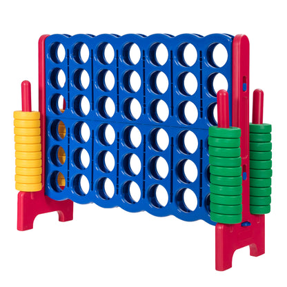 Giant Connect 4 in A Row with 42 Jumbo Rings for Garden &amp; Beach-Red