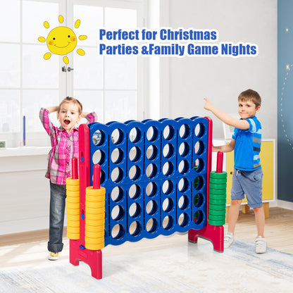 Giant Connect 4 in A Row with 42 Jumbo Rings for Garden &amp; Beach-Red