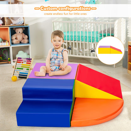 4-Piece Kids Climb Crawl Playset for Kindergarten-Orange