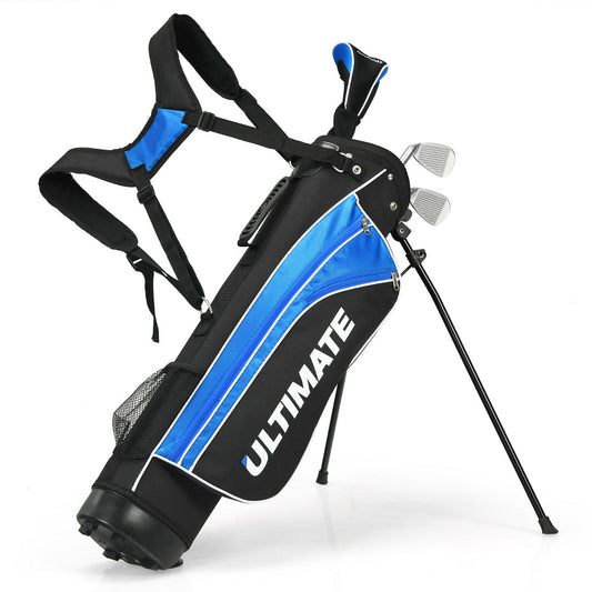 Complete five-piece kids golf set helps beginners learn different shots and hitting situations