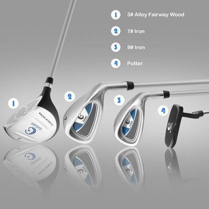 Lightweight 6.5-pound golf set includes a portable stand bag with adjustable shoulder straps